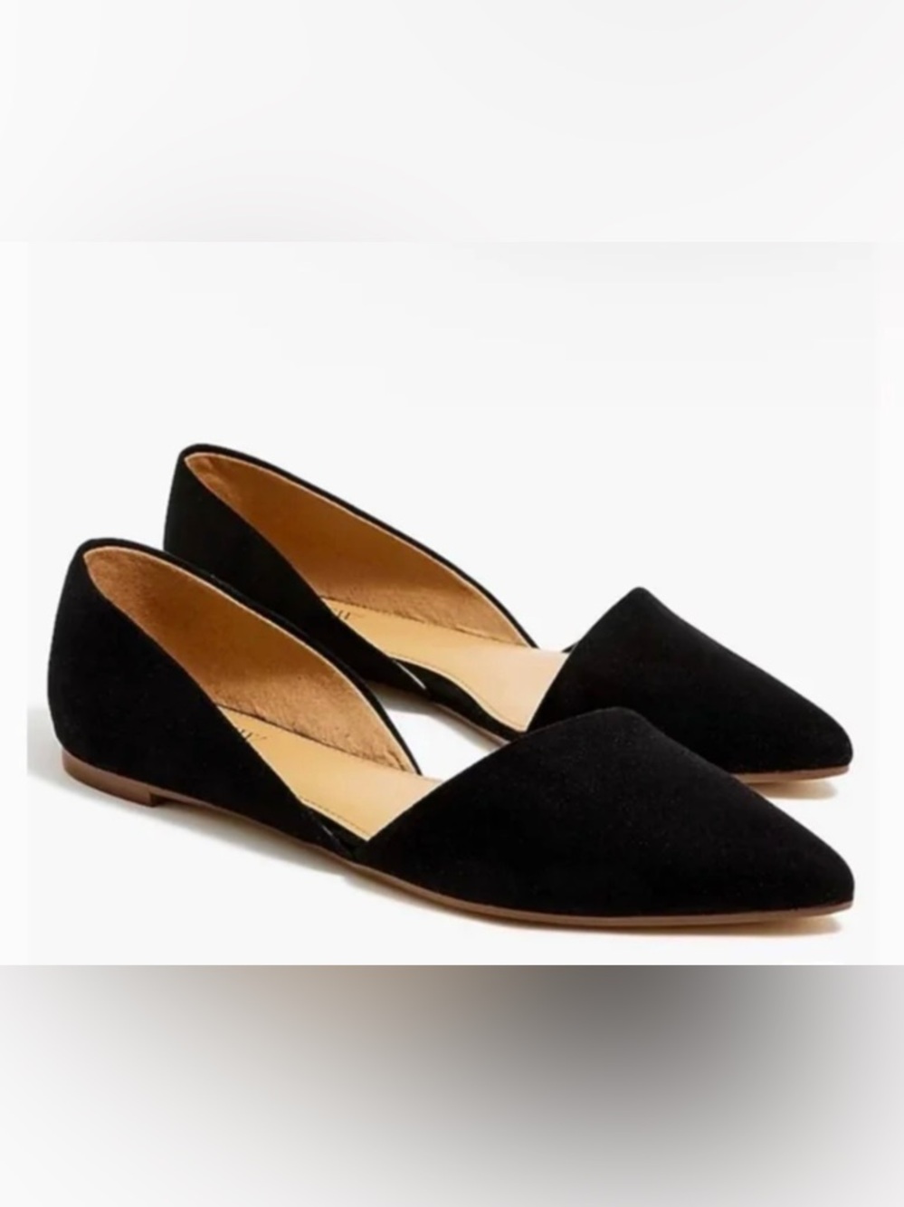 J. Crew Black Pointed D'Orsay Flats